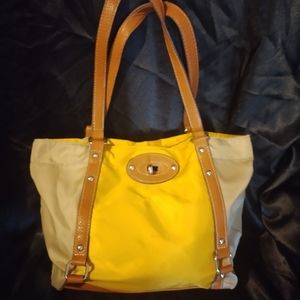 Franco Sarto Yellow and Tan Purse